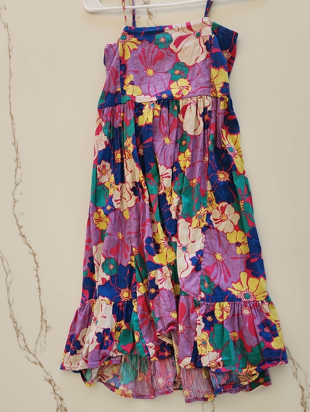Gap Kids Girls Floral Maxi Dress Size 10 Bright Boho Tropical Smocked Sundress